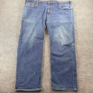 Orvis 1856 Five Pocket Straight Leg Stretch Jeans Mens 46x30 Blue Denim 2ML1